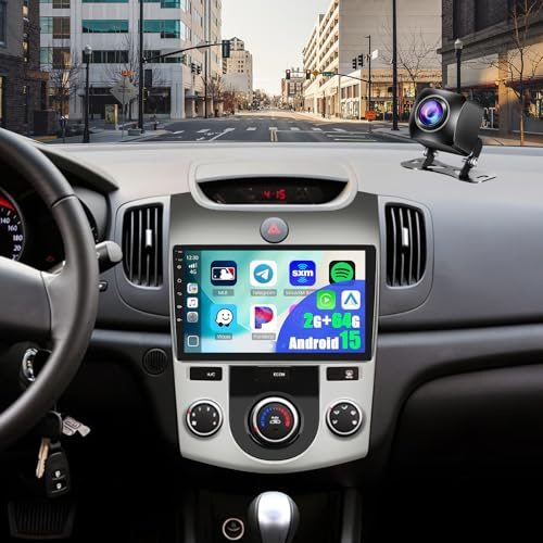 Inefala [2+64GB] Android 15 Car Radio for Kia Forte Cerato K3 2008-2013 with Wireless Carplay Android Auto, 9 Inch HD Touchscreen Car Stereo with GPS WiFi Bluetooth FM/RDS EQ SWC Backup Camera MIC
