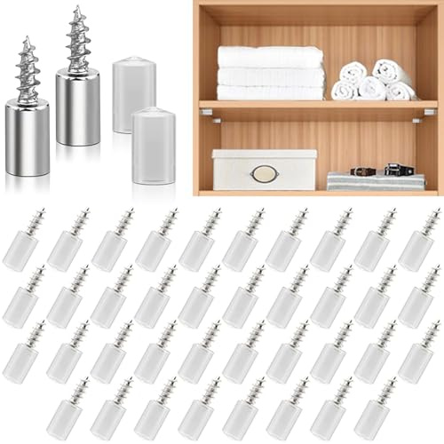 BGOBTY Regalbodenträger,40 Stück Bodenträger,Selbstschneidende Schraube,Schrankaufhänger mit Gummischutz,Einlegeboden Halter,Einlegeboden Kleiderschrank,für Möbel Schrank Bücherregal Schrank