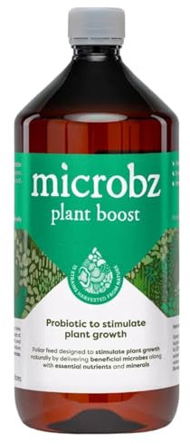 MICROBZ PLANT BOOST | 1 Litre Concentrate | Natural Probiotic Soil Enhancer with Essential Nutrients & Minerals, Chemical-Free, Improves Soil Health & Fertility, for Stronger Roots & Flowers