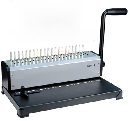 JOXLOVER Bindemaschine, Binder, Fabrik Büro Kamm Binder RS-12 Bindemaschine Kamm-Typ/Klemmordner von A4 Papier Buchbindemaschine für Briefpapier im Format A4, A5