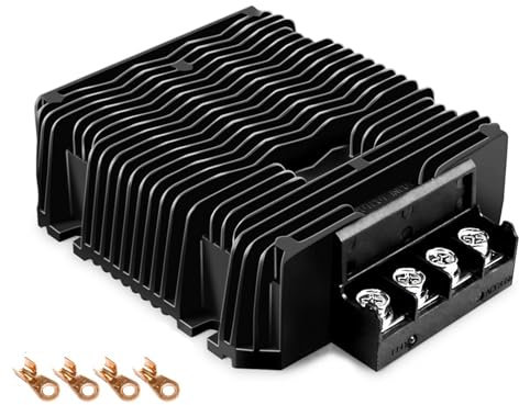 EWWFGUR Chargeur de Batterie au Lithium Lifepo4, étanche, DC à DC 24V 36V 48V, 10-30V 12V à 29.2V 43.8V 58.4V, Camping-Car, Bateau, Voiture, système à Double Batterie(DC29.2V 20A_with ACC WIRE)