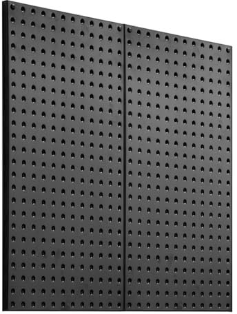 VEVOR Paneles Perforados de Metal de 609,6 x 304,8 x 19 mm 2 Paneles, Organizador de Pared de Acero Resistente, para Sala de Estar, Almacenamiento de Herramientas, Sala de Manualidades, Negro
