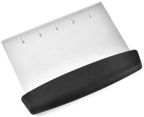 FUPUAII Bench Scraper, Stainless Steel Scraper Food Tool,Dough Scraper and Pastry Cutter With Scale,Food Chopper Baking Supplies Kitchen Gadgets (Black)