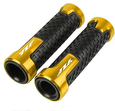 NIAGEUCVC Motorrad 7/8 22mm Lenkergriffe 7/8 22MM Motorrad Lenker Griffe Hand Bar Griffe Für Y&AMAHA YZF R1 R3 R6 R15 R25 R125 R15 V3 1999-2019 Aluminium Zubehör(2)