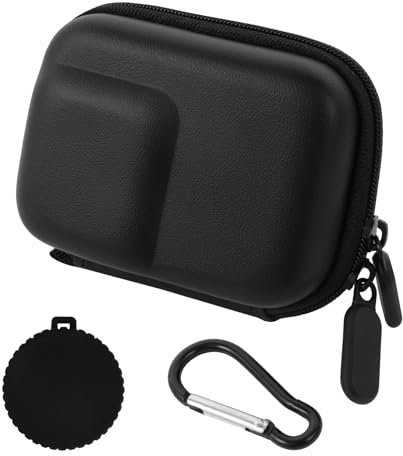 TPTGIAR Mini Bag Case for DJI OSMO Action 5 Pro/Action 4 / Action 3 Camera, Mini Storage Bag for GoPro Hero 13/12 with Rubber Lens Cap Cover, Carrying Portable Camera Accessories