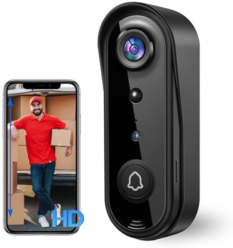 Eaula Videns 2K Video Doorbell Camera Wireless with Full-Body View & AI Detection - Night Vision, PIR Motion Alerts, Built-In Chime, IP65 Weatherproof, 32GB SD Card &cloud storage，No Monthly Fee