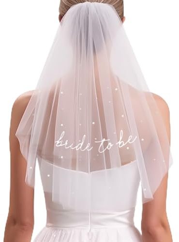 Schleier Braut Weiß, Elegent Brautschleier Damen, Schleier Kurz mit Kamm, Weich Hochzeitsschleier, Softtüll Braut Schleier Weiss für Hochzeit, Heiratsantrag, Junggesellenabschied, Fotoshooting