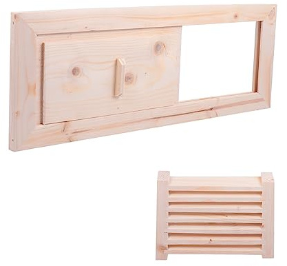 EXCEART Juego de de Madera para Sauna Rejilla de Ventilación Corrediza Accesorios de Sauna Resistente a Altas para Sala de Vapor 1