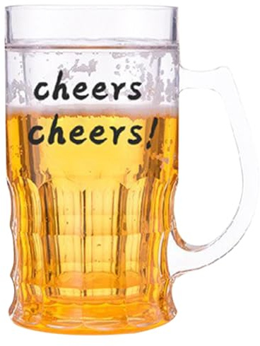 Genérico Jarras de Cerveza Para Congelador,Vaso De Cerveza Para Bromas | Copa Doble Capa Novedosa 450ml Para Playa Barbacoa Fiestas Junto A La Piscina Reuniones Familiares