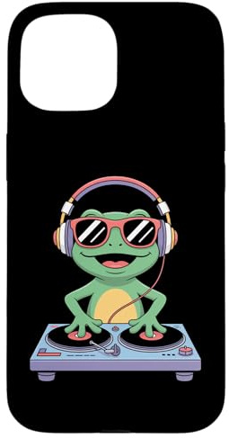 Rana DJ Divertido Tocadiscos Audífonos Carcasa para iPhone 15