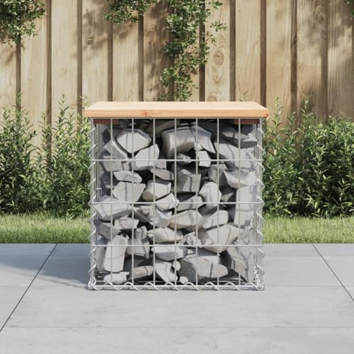 AJJHUUKI Banc de jardin Gabion 43 x 44 x 42 cm en bois massif de pin, meubles d'extérieur, sièges d'extérieur, bancs d'extérieur