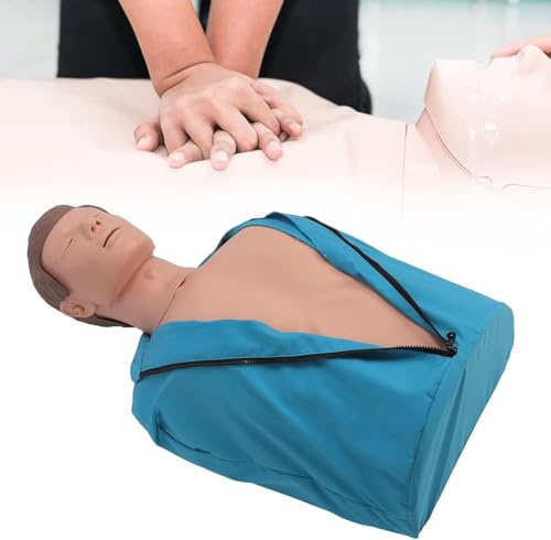 Maniquí de Entrenamiento de RCP para Adultos de Caucho de Medio Cuerpo para Respiración Artificial Maniquí de Entrenamiento de Reanimación Cardiopulmonar Humana Maniquíes