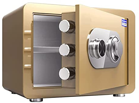 CLSDRZC Feuerfester, wasserdichter, feuerfester und diebstahlsicherer Kleiner Aktenschrank aus Stahl für Privathaushalte, für Geschäftshotels, Banken, Supermärkte, Höhe 25 cm, für Bargeld im Heimbüro