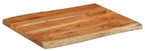 Eleganz Tablero de mesa de madera maciza de acacia con superficie natural, 90 x 60 x 3,8 cm, borde rectangular para árbol, duradero y elegante para cocina, salón u oficina