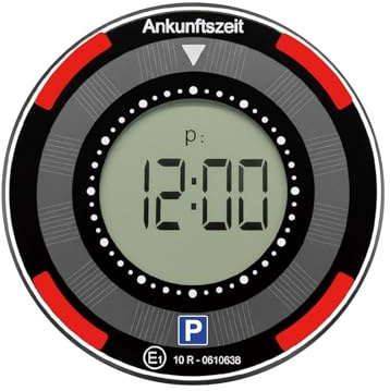 UPUPYES 381137 Solar Parkscheibe elektrisch mit Zulassung vom KBA nach StVO | Hochauflösendes Display, automatische Parkzeitmessung, Solaraufladung