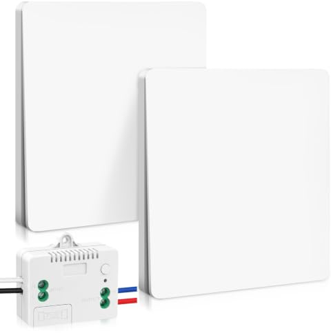 Interruptor de radio 230V, kit de interruptor de luz por radio, interruptor inalámbrico sin batería para lámpara, interruptor de pared inalámbrico