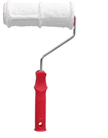 Autilyshop Dekorativer Ziegel-Prägeroller aus Gummi, strukturiertes Malwerkzeug für Heimwerker, Wand, Boden und Gartenweg, Design mit ergonomischem Griff, Material, weiß, 20,32 x 34,29 cm