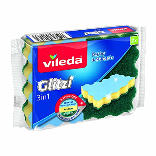 Vileda Glitzi 3 in 1 Küchenschwamm, 2 Stück