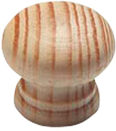 Merriway BH00414 (10 Pcs) Unlacquered Pine Wooden Cupboard Door/Drawer Knobs Drilled for Woodscrew Dowel Screw, 25 mm (1 Inch) - Pack of 10 Pieces
