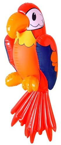 W WIDMANN MILANO Party Fashion 2465P - Aufblasbarer Papagei, Größe circa 60 cm, Dekoration, Mottoparty, Karneval