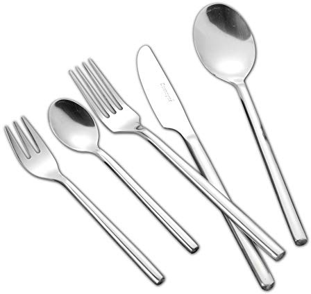 30-teiliges 142-034 Besteckset Silke, aus Edelstahl 18/0 poliert, geschmiedete Qualität, für 6 Personen, Silberfarben