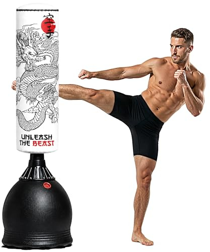 Gallant 5.5 Feet Free Standing Punching Bag– Heavy Duty Boxing Bag for Adults Kickboxing, Mixed Martial Arts, Muay Thai, Martial Arts Training Equipment with Durable Pedestal Stand, Indoor Outdoor Use