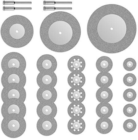 Gunpla 32 Piezas Juego de Mini Disco de Corte de Diamante Hojas de Sierra Circular Multi Tamaños 16/20/22/25/30/40/50/60mm para Accesorios Dremel
