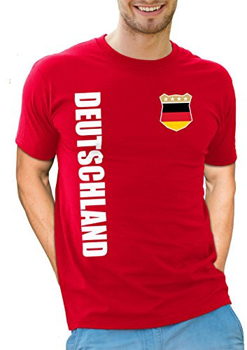 Deutschland Germany T-Shirt Wunschname Nummer EM-2021 Trikot Rot L