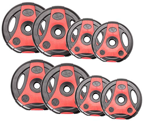 Bad Company K-Grip Hantelscheiben mit Griffen I Kunststoff ummantelte Gewichte 30/31 mm Paarweise (2,5-10 kg) oder als Set (7,5-30 kg)