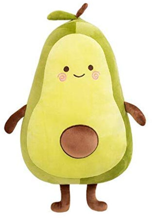 Nicole Knupfer Plüschtier Weiches PlüschKissen Kuscheltier Plüsch Qualität Avocado Kissen Puppe Rundkissen Dekoration für Schlafzimmer Wohnzimmer (90cm)