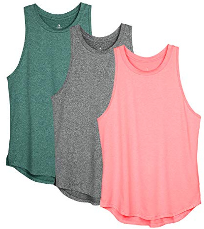 icyzone Damen Sport Tank Top Racerback Fitness Laufen Shirt Sport Oberteile Yoga Gym Top, 3er Pack