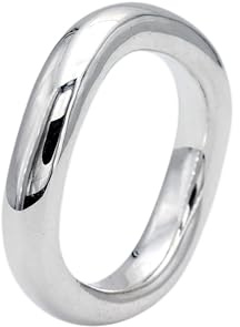 SILBERMOOS Ring Damen Herren Partner Ring Bandring gewellt bauchig massiv glänzend Sterling Silber 925