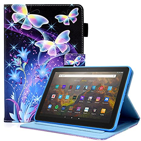 Case for All-New Fire HD 10 Tablet,Fire HD 10 Plus Case 13th/11th Gen 2023 | PU Leather Slim Folio Stand Cover Case with Smart Auto Wake/Sleep for Fire HD 10 2021 2023 Release,Cute Butterfly