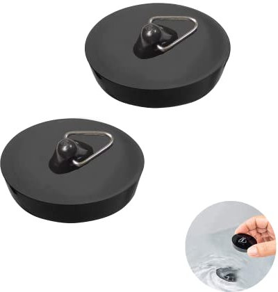 2 Pack Abflussstopfen, Spüle Abfluss Stöpsel, Gummi Stöpsel für Spülbecken, Spültisch Stopfen mit Haken, Abfluss Stöpsel für Spüle, Spültisch Stopfen für Badewanne, Küche, Bad