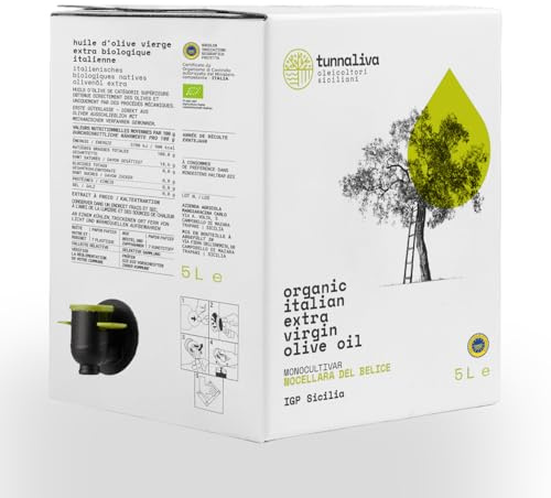 Olio EVO Italiano BIO IGP Tunnaliva - Nocellara del Belice - Bag-in-box 5L | Biologico, IGP Sicilia