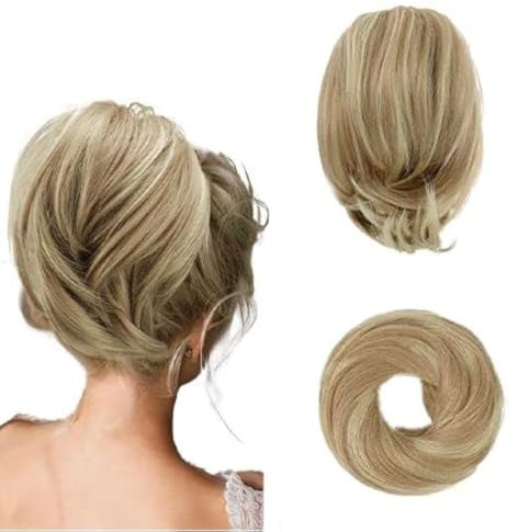 BARSDAR Chignon Coda di Cavallo Extension per Capelli, Elastico Posticcio per Capelli Chignon Dritto Corto Coda di Cavallo Bun Extension per Donna Ragazze
