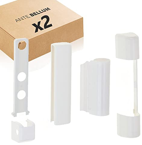 Ante bellum PVC Tape Covers Set - Plastic Caps for PVC Windows and Balcony Doors, Universal for Left or Right Mounting, Uniform Appearance, Easy Installation - White (Pack of 2)