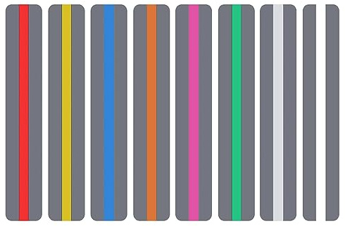 8 Stück Geführte Lesestreifen, Legasthenie Streifen Markierungsstreifen Bunt Lesen Markieren farbige Overlay Tracking Lineale für Studenten Kinder visuellen Stress zu Reduzieren (19 x 3.2cm)