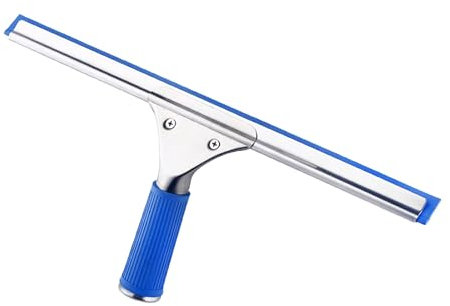 Multipurpose Window Squeegee, Shower Window Squeegee Long 35 cm, Shower Scraper Rubber Blade 6mm Streak-Free Cleaning for Washing Drying Shower Bathroom Kitchen Home Tile Pet Hair Floor