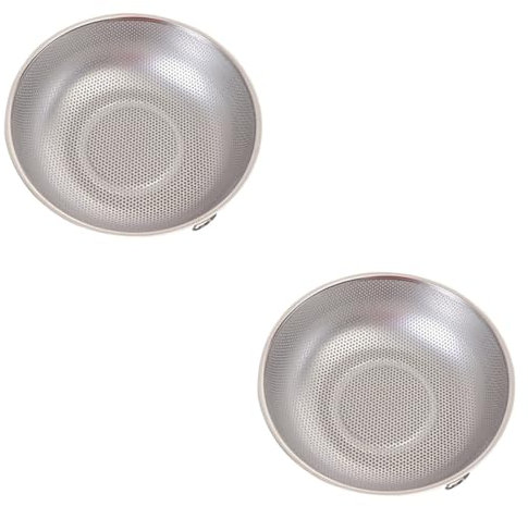 2 Pièces Panier De Lavage De Riz Passoire De Fruits Et Légumes Salade Verte Tamis à Mailles Fines Rondelle De Riz Japonaise Passoire à Pâtes Couler Spaghetti Acier Inoxydable Métal