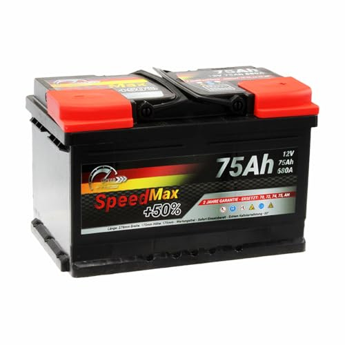 Autobatterie Speed Max (L3B75MAX) 75Ah 680A 12v ersetzt 65Ah 70Ah 72Ah 74Ah 80Ah | 80Ah