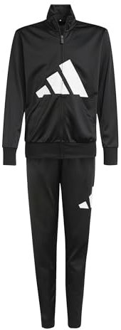 adidas Unisex - Bambini ESSENTIALS BIG LOGO CLIMACOOL TRACKSUIT, black/white, 11-12 Years