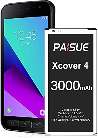 Akku für Samsung Galaxy Xcover 4S (G398F) Xcover 4 (G390F), 3000mAh Verbesserte großer Kapazität EB-BG390BBE Ersatzakku Handy/Smartphone Li-Ion Batterie