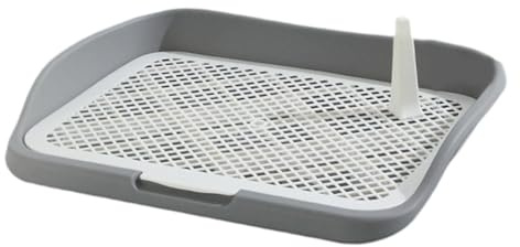 LOVIVER Dog Toilet Dogs Potty Train Pads Pet Litter Pan Portable Detachable Removable Post Litter Tray for Puppy Indoor Small Animals, gray medium Fence