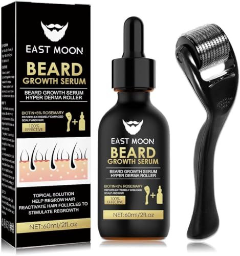 Beard Growth Kit-With Beard Derma Roller For Growth & Natural Ingredients Beard Growth Serum-Beard Grooming Kit For Men-Beard Kit For for Beard Rapid Growth and Thickening