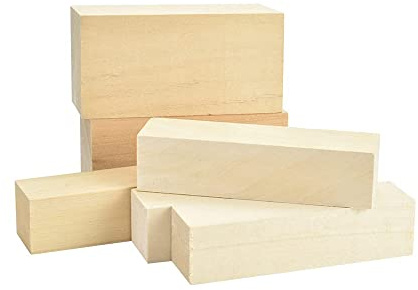 Joskeijky Madera de Tilo Escultura de Madera de Balsa Naturales de Madera para la Escultura de Bloques de Madera Bloque de Escultura Sin Tratar Saltos de Escultura para