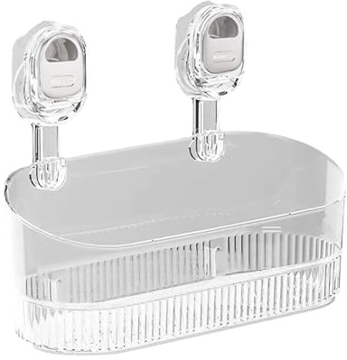Estante De Baño Con Ventosa, Estante Para Pared De Ducha, Caja De Almacenamiento Para Baño, Estante De Almacenamiento Con Ventosa Corrugada Sin Taladro, Caja De Almacenamiento Para Baño Con Drenaje In