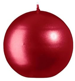 Jaspers Kerzen Kugelkerzen Metallic Glanz Weihnachtsrot Rot Ø 80 mm, 6 Stück