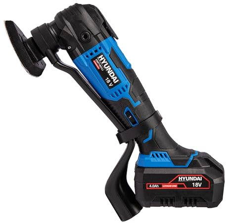 HYUNDAI Akku Multifunktionswerkzeug CMT1801LI, Multitool, Oszillationssäge, Vibrationssäge mit div. Sägeblätter, Schleifpapiere, Schaber, Staubabsaugung (SET mit 1 x 4.0Ah Akku, Ladegerät)