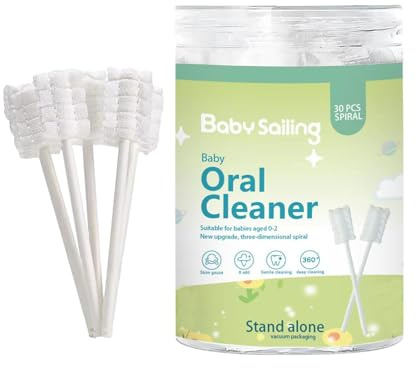 Baby Zungenreiniger, 30 Stück Baby Zahnbürste, Baby Mundreiniger, Weiche Gaze Zahnbürste Baby Mundreinigung Stick Mundpflege für 0-36 Monate Baby